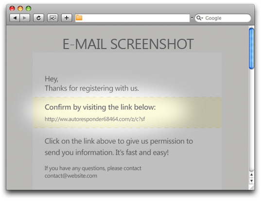 Optin Email Screenshot