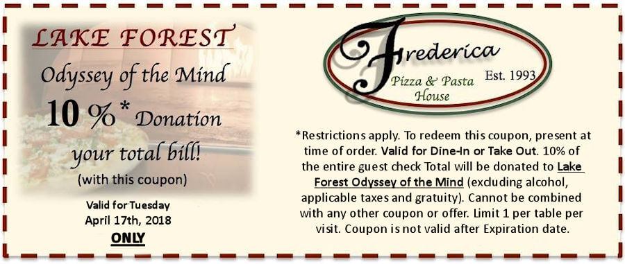 Federica Pizza House Coupon